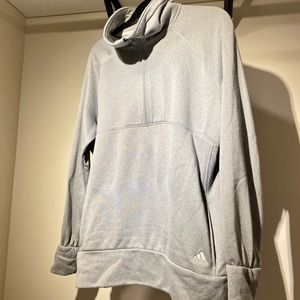 Grey Adidas Sweatshirt, Three Quarter ZipUp Hoodie